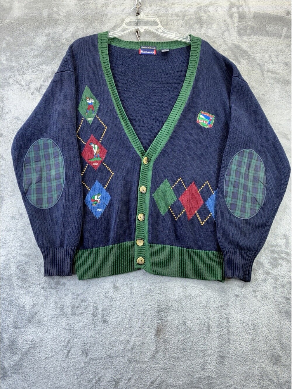 VTG Hathaway Cardigan Medium Golf Golfcore Dad Preppy 90’s Argyle Whimsy